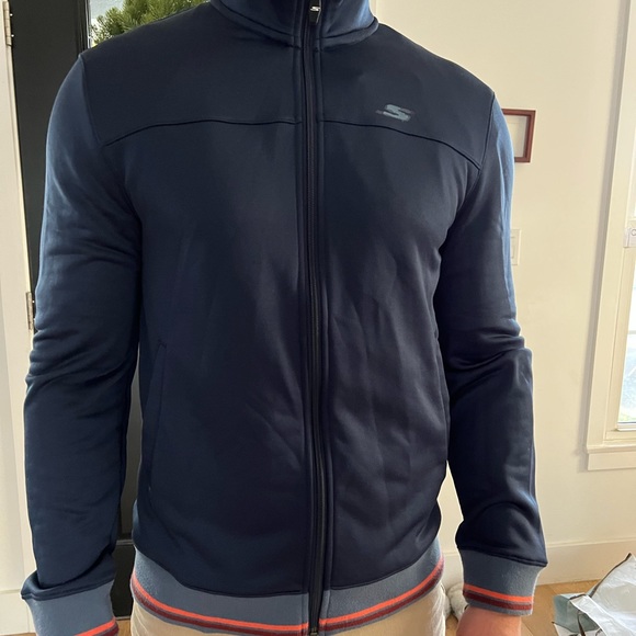 Men’s Skechers navy blue zip up jacket retro style - Picture 4 of 4